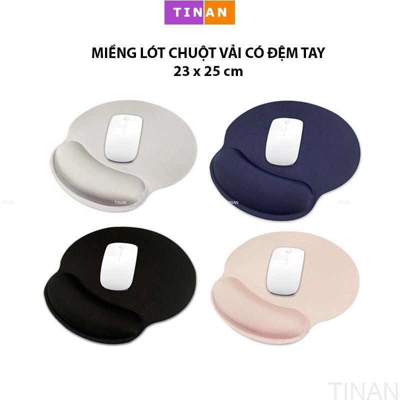 Miếng Lót Chuột VẢI LYCRA CÓ ĐỆM CỔ TAY Đế Chống Trượt Mousepad Mềm Dày 23 x 25 cm