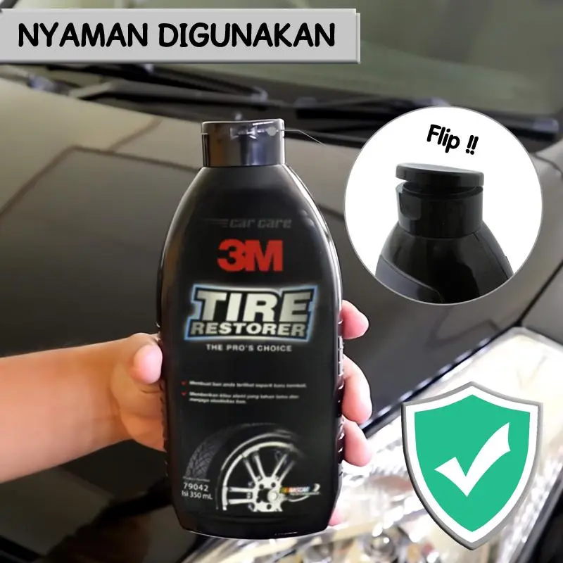 3M Auto Cairan Semir Ban Mobil Kapasitas 350 ML Pengkilap Ban Tire Restorer Polish 3M-79042 car kendaraan Lap 4
