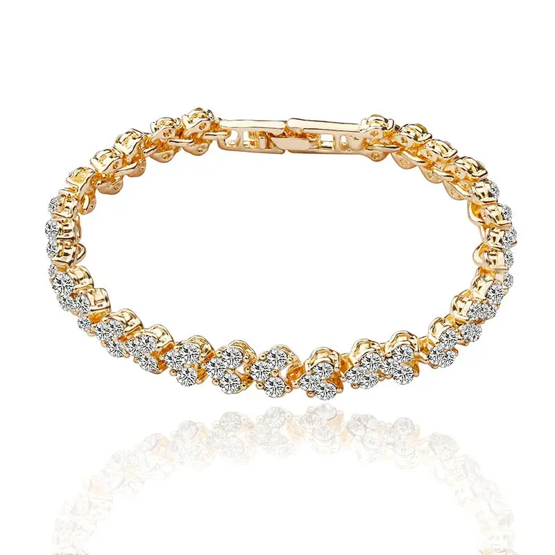 Yutz Artificial Luxury Bracelet Gelang Bercirikan Mewah Heart Shape Girl Birthday Gift
