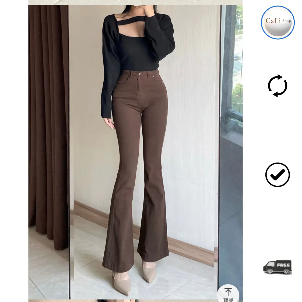 Quần jean kaki loe dáng dài 99cm-102cm | BigBuy360 - bigbuy360.vn