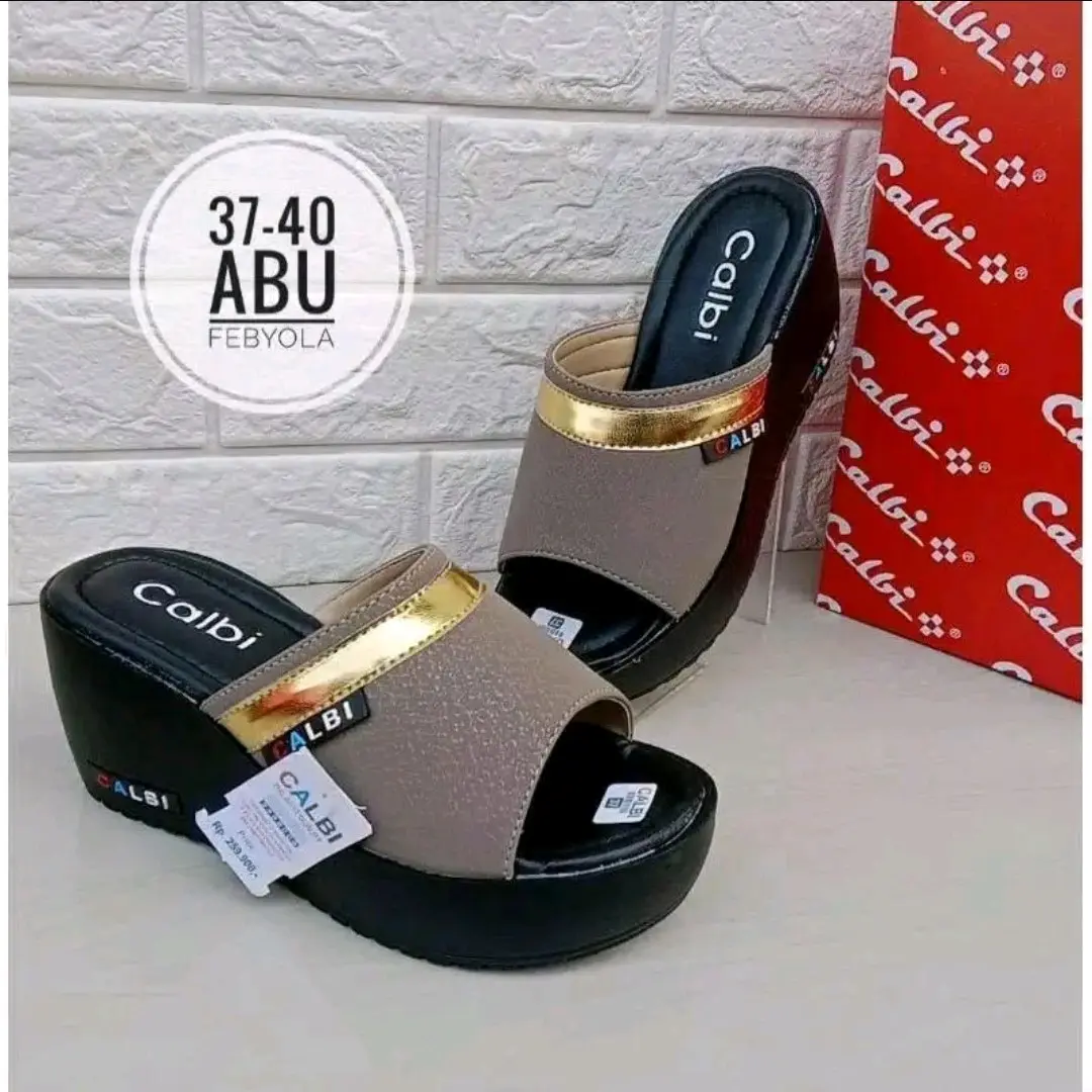 SANDAL WEDGES CALBI MURAH/SANDAL WEDGES CALBI TERBARU Kasual antiselip