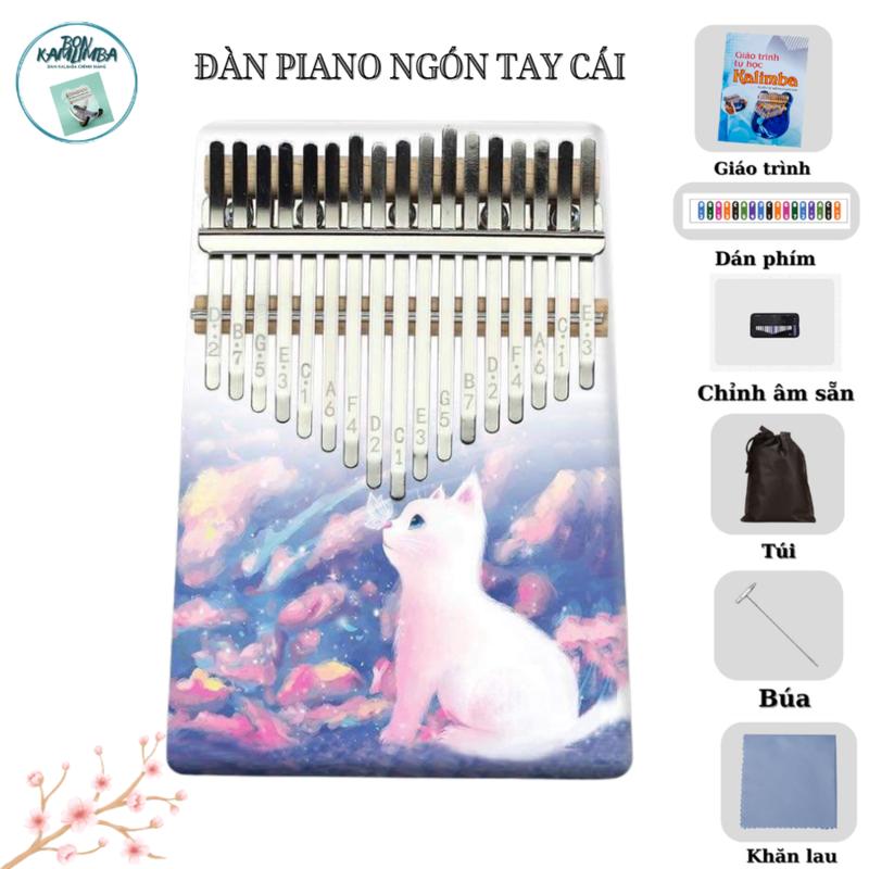  Đàn Kalimba Giá Rẻ 17 Phím Đàn Kalimba 21 phím Nguyên Khối Đầy Đủ Phụ Kiện: Sách Hướng Dẫn,Búa Chỉnh Âm Dán Phím Khăn Lau Túi Đựng Đàn Có Video Test Âm 
