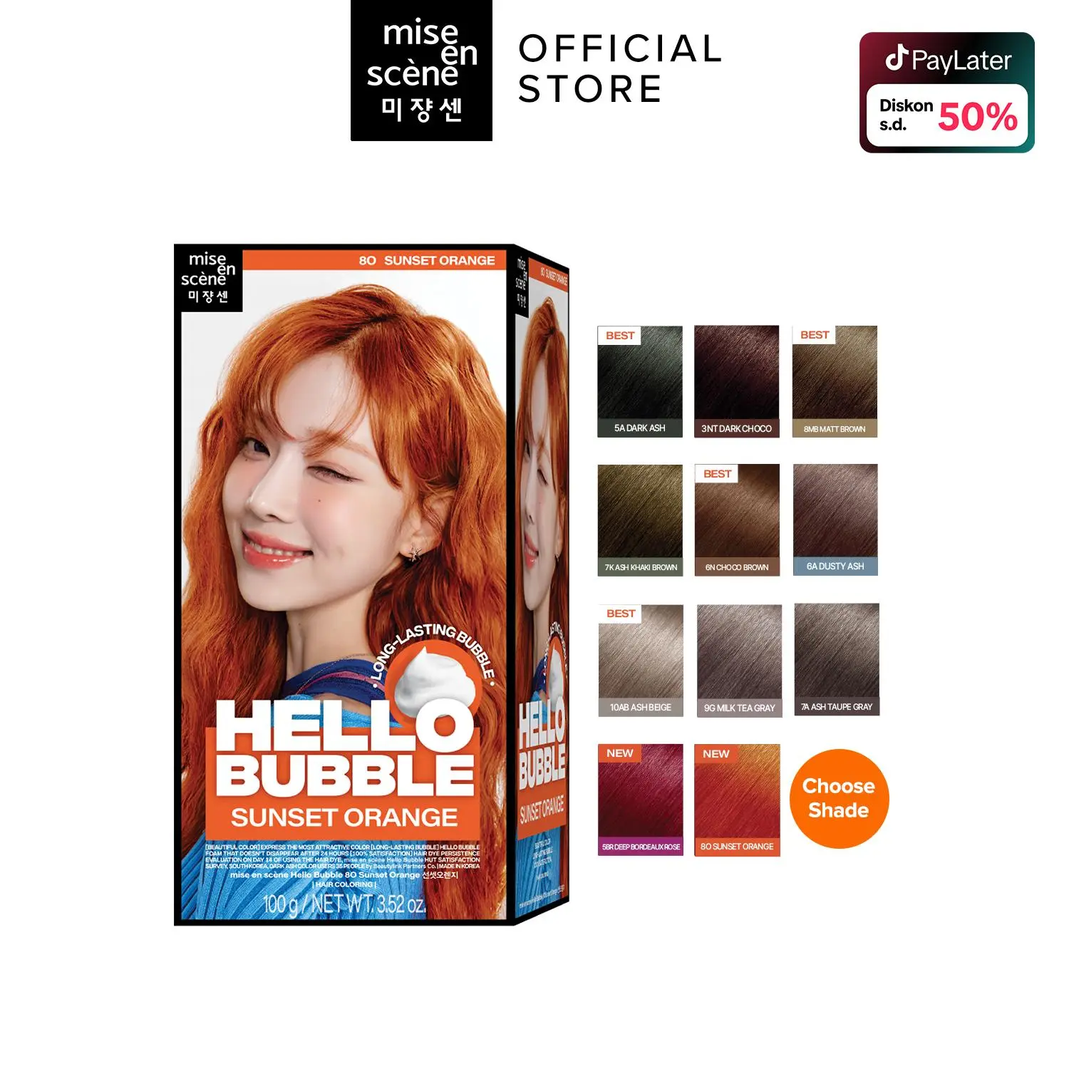 NEW mise en scene Hello Bubble - Hair Color 2024 Pewarna Rambut dengan Bentuk Bubble Foam Warna Tahan Lama dan Terlihat Alami