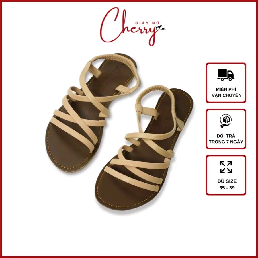 Sandal Nữ Đế Bệt Quai Dây Mảnh Hở Ngón Có Big Size Cherry Shop. Quai Hậu
