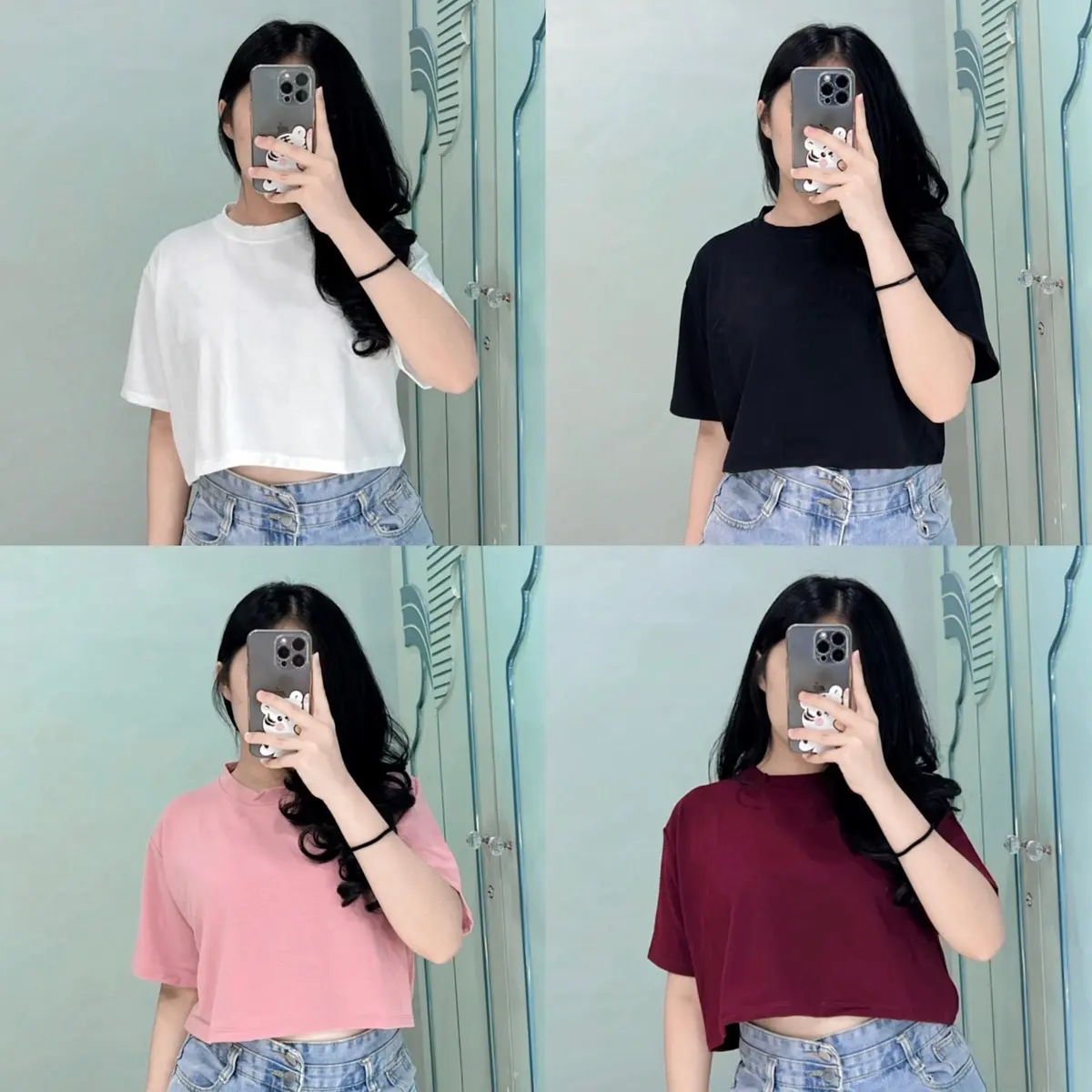 Chocho Oversize Crop Top | Baju Atasan Wanita Freesize Bigsize Melar