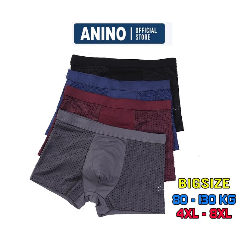  Quần lót nam BIG SIZE Thông Hơi Cao Cấp - Quần Sịp Nam Đùi Boxer Lưới Xuất Nhật Men dành cho người béo ngoại cỡ 80-135kg Menswear Quần Boxer 