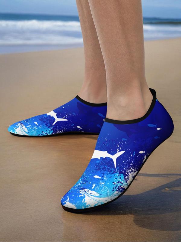 Men's Random Print Water Quick-dry Aqua Shoes, Casual Barefoot Beach Aqua Socks Swim Shoes for Women & Men, Non Slip Beach Yoga Pool Camping Shoes 7