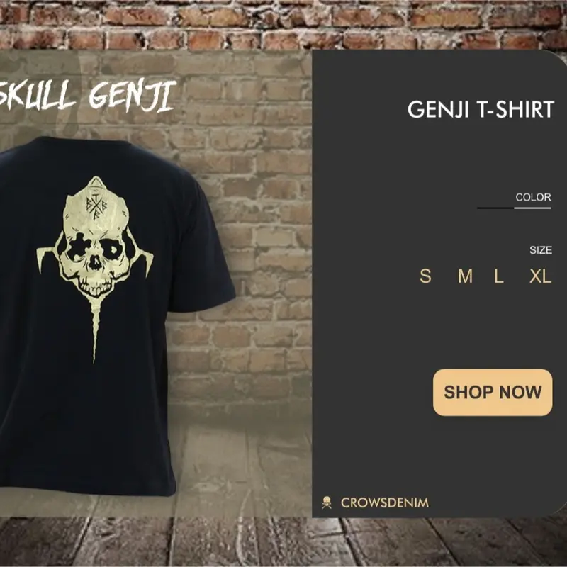 T-shirt V Neck Crows Zero Genji - Skull 3