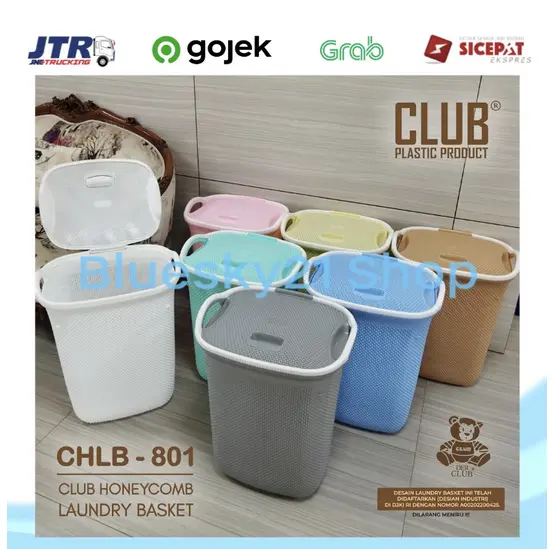 KERANJANG BAJU PLASTIK CLUB RATTAN / CHLB 801 / LAUNDRY BASKET RATTAN CLUB CHLB 801 / LAUNDRY BASKET RATTAN MURAH Pakaian Biru Pakaian 2