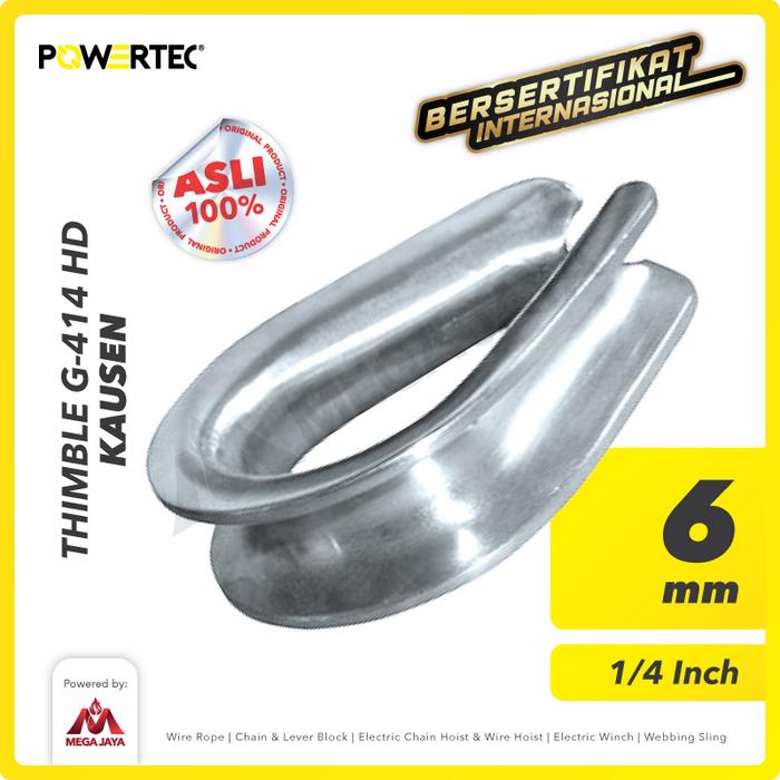 Gambar POWERTEC Thimble Wire Rope Kausen Sling G-414 HD 6mm - 1/4" dari megajaya.co.id Kota Administrasi Jakarta Pusat Tokopedia