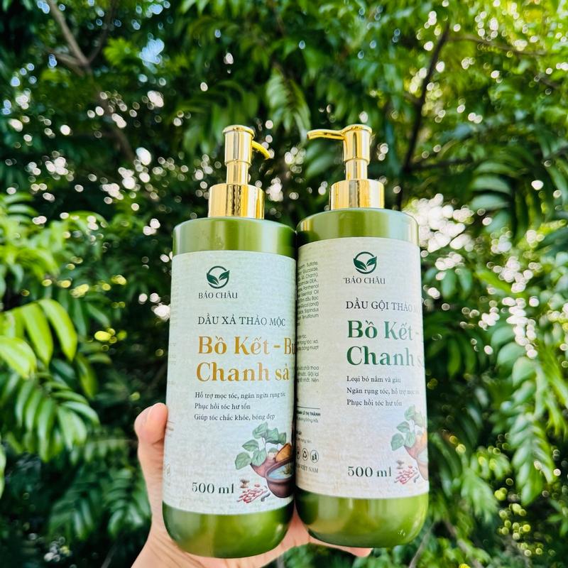 Cặp Dầu Gội Dầu Xả Thảo Mộc Bồ Kết Bưởi Chanh Sả
