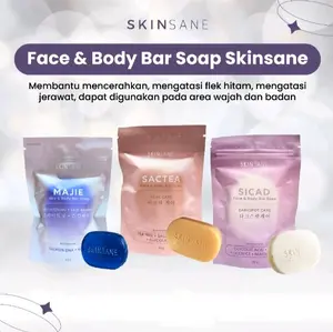Skinsane Face & Body Bar Soap mencerahkan melembabkan dan mengatasi flek hitam