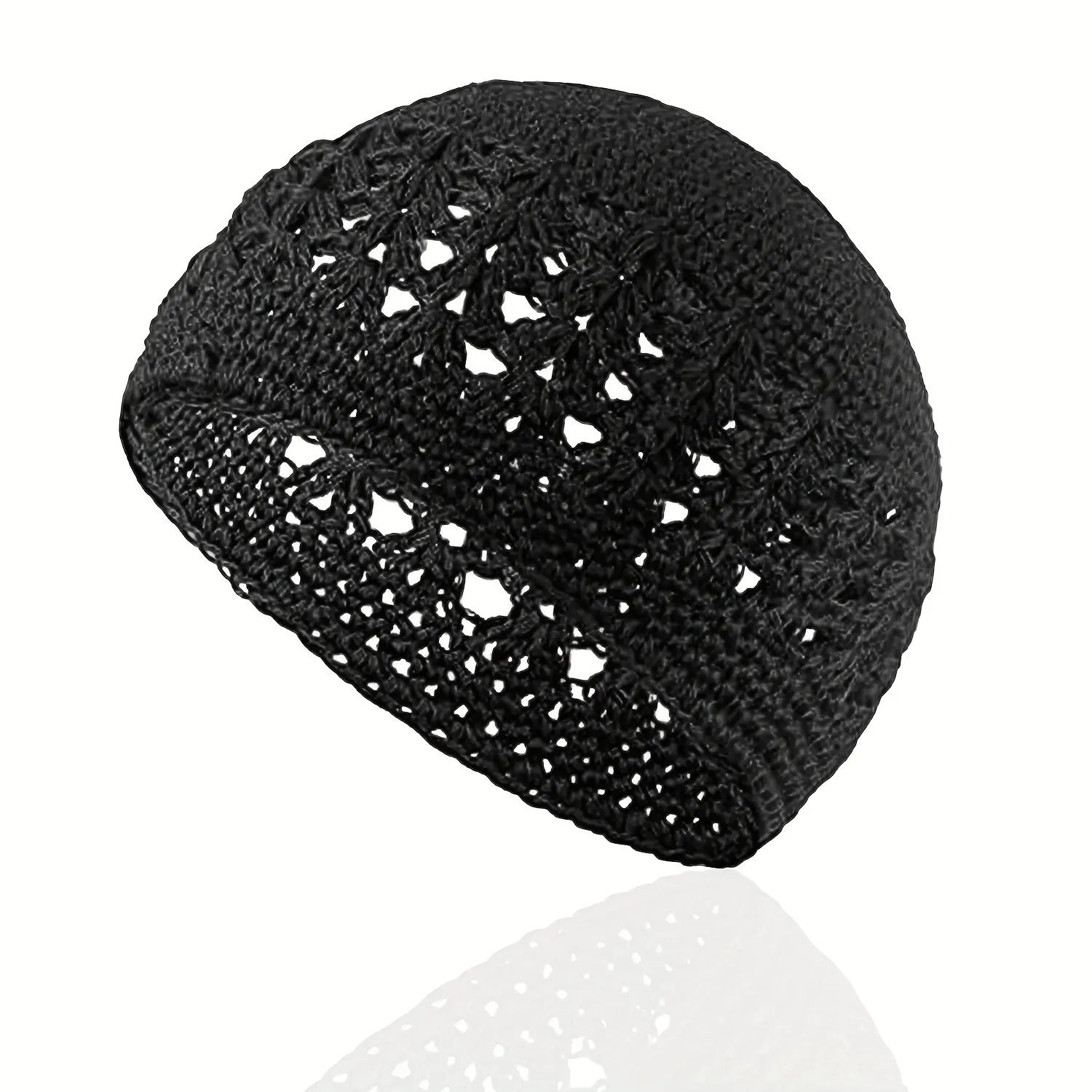 1pc Breathable Knitted Beanie, Hip Hop Trend Hollow Crochet Elastic Unisex Skull Cap for Women Men