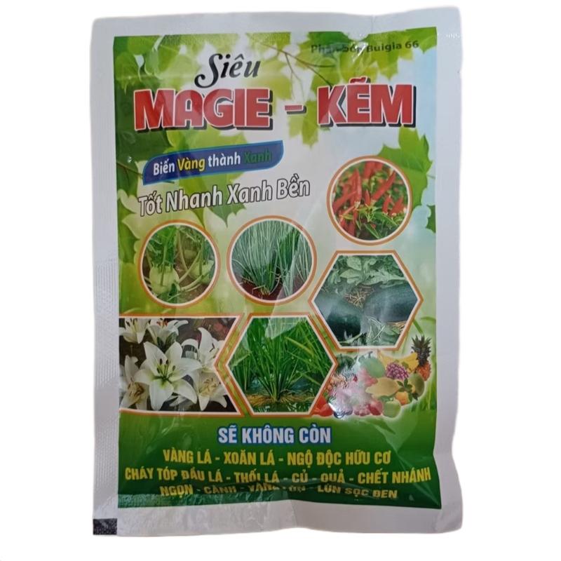 Mua 10 tặng 2 Phân bón Siêu Magie Kẽm 50gr - Hết vàng lá cháy lá Xoắn lá Cháy tóp đầu lá Thối lá Thối quả,...