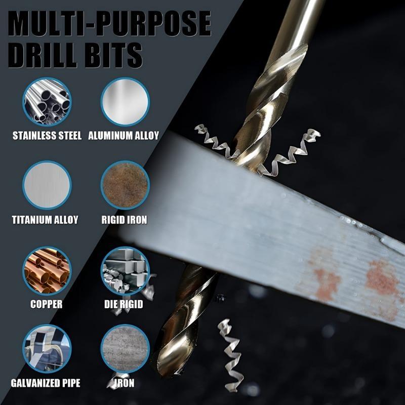 Product Introduction of Drill Bit Set, 13pcs/set Metric Sizes 1.5mm-6.5mm Cobalt Twist Drill Bits Set for Stainless Steel and Hard Metal, Power Tool Accessories 4
