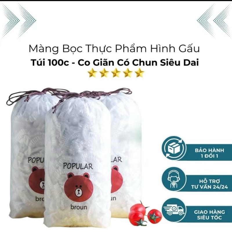 ￼( 10 túi) Màng bọc thực phẩm PE có chun co giãn tái sử dụng nhiều lần