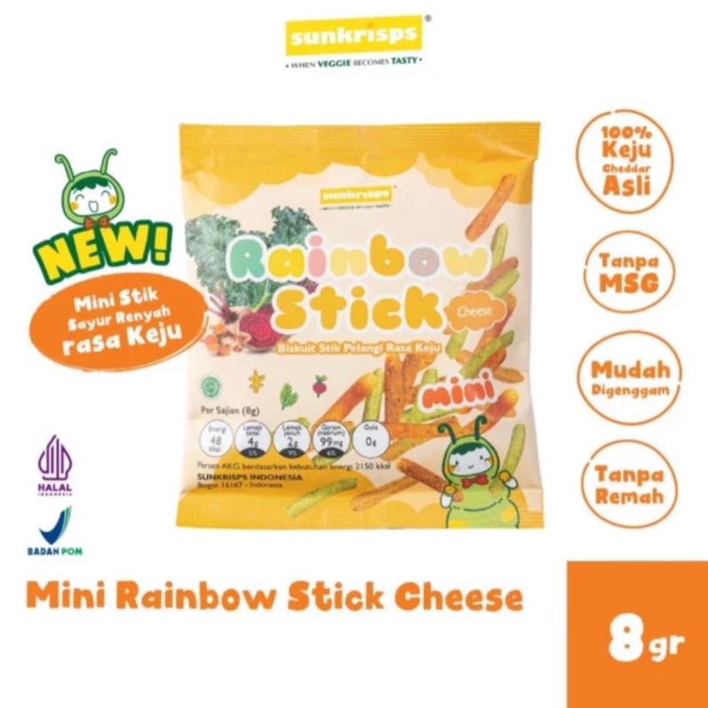 SUNKRISPS MINI RAINBOW STICK 8g | Stik Pelangi Snack Cemilan Sehat Bayi Anak 2