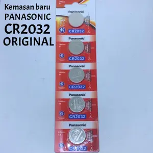 ORIGINAL BATERAI PANASONIC LITHIUM 3V CR 2032  - BATERAI REMOTE MOTOR , MOBIL CMOS ISI 5 pc