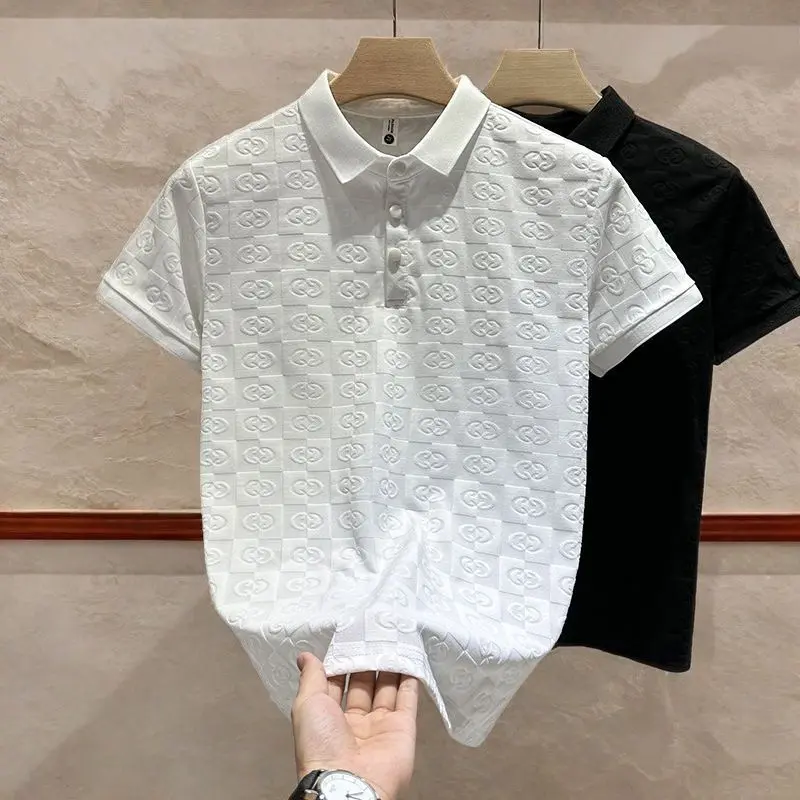 Áo Polo, Hàng Châu Âu, Thời Trang Sang Trọng Giá Cả Phải Chăng, Chất Liệu Jacquard, Phong Cách Mùa Hè Thường Ngày ngắn Tay, Thoải Mái Và Thoáng Khí, Thích Hợp Cho Giới Trẻ, Áo Thun Có Ve Áo Mỏng, Nam Menswear Shirt Có Cổ