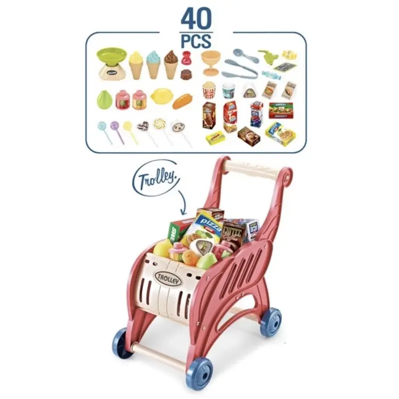 Đồ chơi Siêu Thị Kèm Xe Đẩy cho Bé (40 Chi Tiết) - Quầy Bán Kem Mini Toy 1