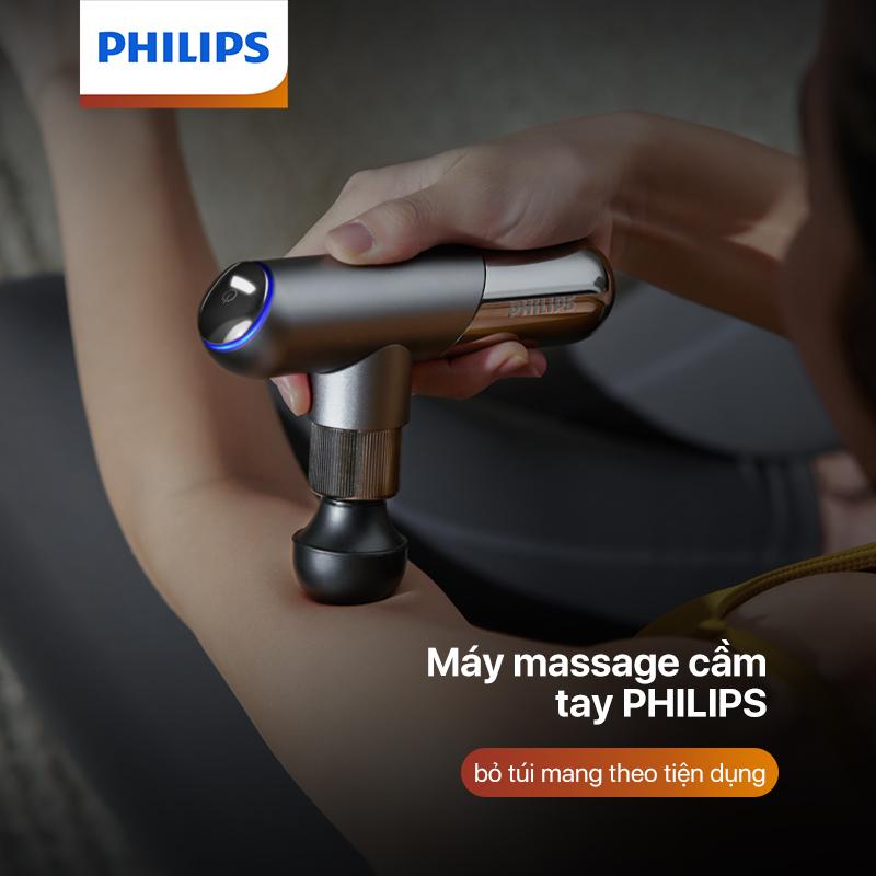 Máy Massage Cầm Tay Mini PHILIPS 7501-6 đầu massage chuyên dụng lực đấm mạnh 8mm