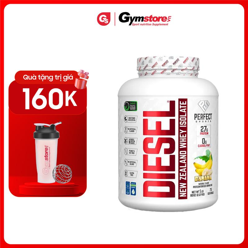 Bột Whey Protein Perfect Diesel Whey Isolate New Zealand, 5 Lbs (75 Servings) | Made in Canada