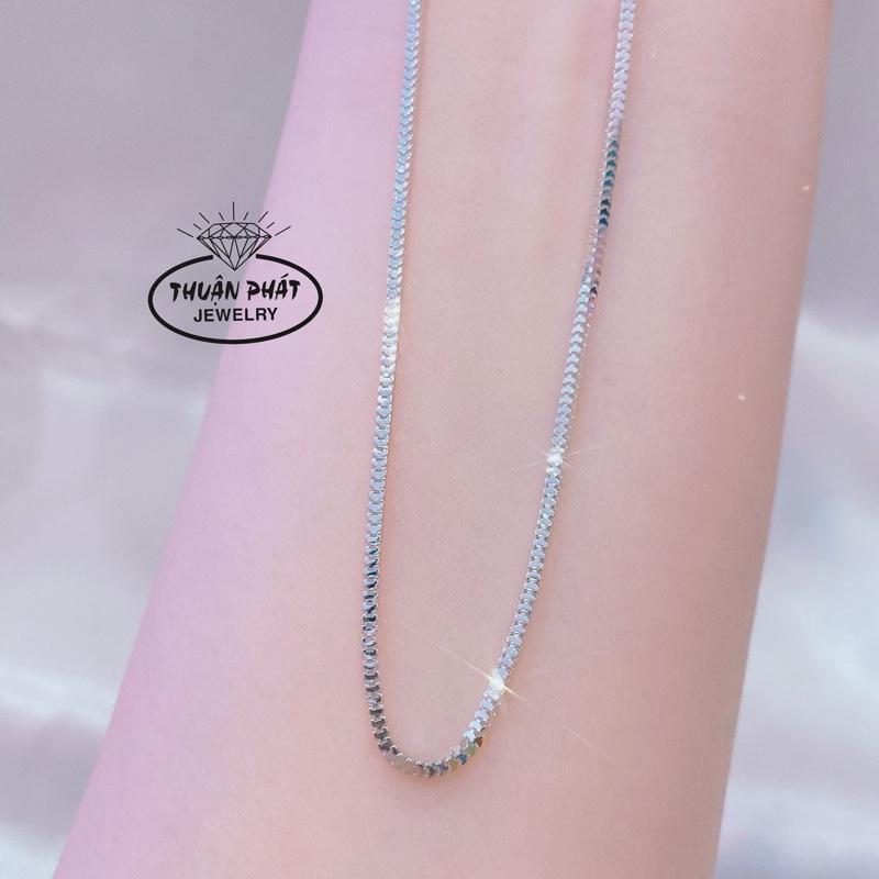 Phụ Kiện Dây chuyền D014 Mì Vuông Đeo Cổ Sang Trọng Trang Sức Bạc Ý Xi Kim- Bạc Thuận Phát  Nữ