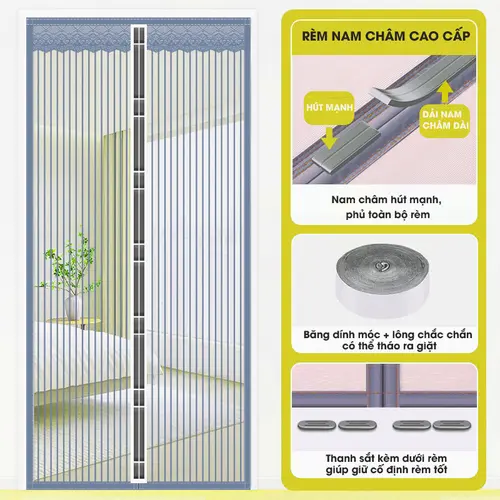 Rèm lưới chống muỗi nam châm dán tự động rèm chống muỗi cửa sổ màn chống muỗi