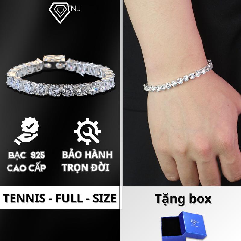 Lắc tay tennis nam bạc thật đính đá 6 ly cá tính LTA0020 - Trang Sức TNJ