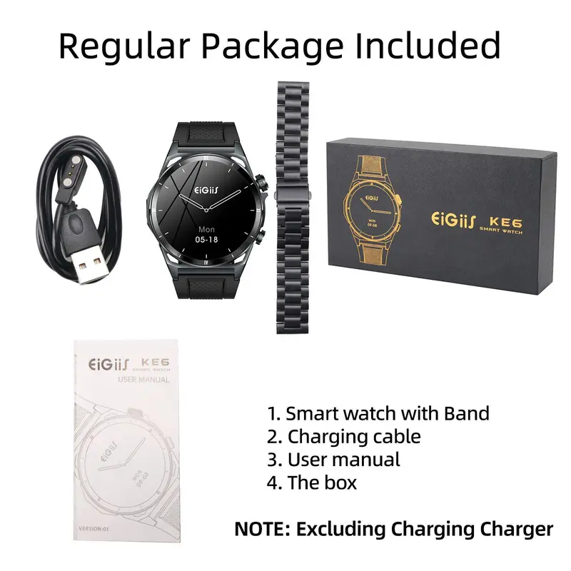EIGIIS KE6 Multifunctional Smart Watch, Fashionable Sports Watch with 178 Sports Modes, Waterproof Sports Watch with BT Call & Fitness Tracker for iPhone Android, Stocking Fillers Gift 3