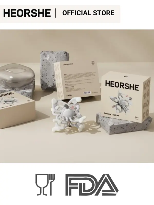 Đồ Chơi Gặm Nướu Galaxy HEORSHE Slicone Cao Cấp Không Chúa BPA An Toàn Kèm Hộp Đựng Cho Bé 8