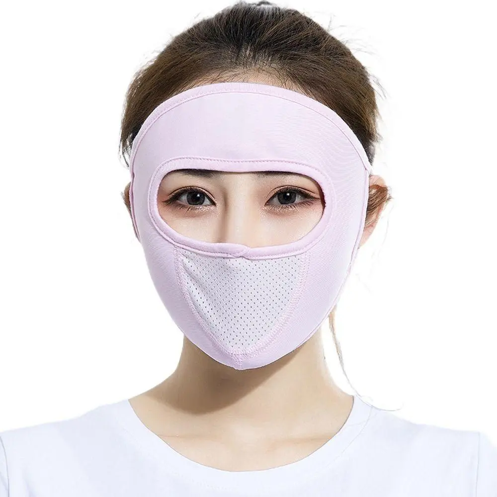 Summer sun protection mask fishing adjustable thin ice mesh solid color anti-ultraviolet men and women sun protection mask