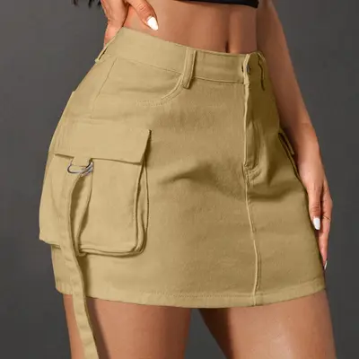 Khaki skirt womens youtube best sale