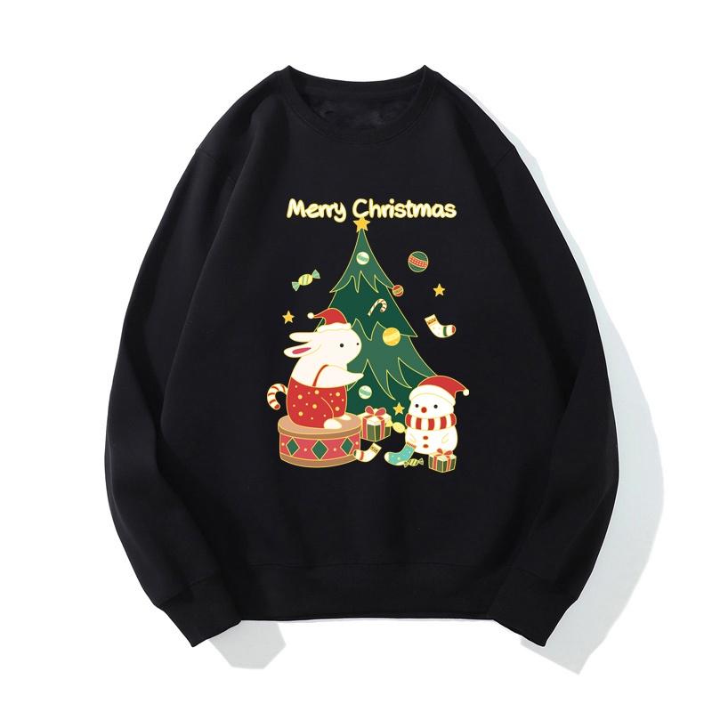 Áo Len In Hình Hoạt Hình Cây Thông Noel, Thời Trang, Dành Cho Cặp Đôi, Cổ Tròn, Dáng Rộng Vừa Vặn, Phong Cách Mùa Thu, Áo Dài Tay Nữ 4
