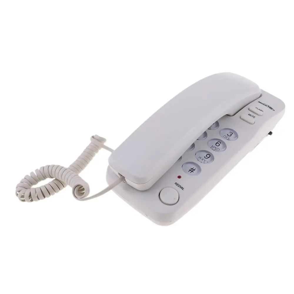 Compact Corded Wall Mount Phone with Hanging Feature