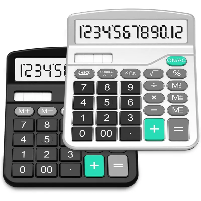 Calculator, Splaks 2 Pack Standard Functional Desktop Calculators ...