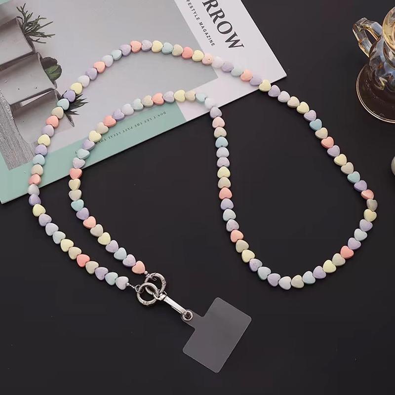 Dây Chuyền Túi Đeo Chéo, Hạt Mới, Nhiều Ốp Điện Thoại Với Dây Chuyền Đeo Chéo Dọc, Acrylic Đính Cườm K4Q0 5