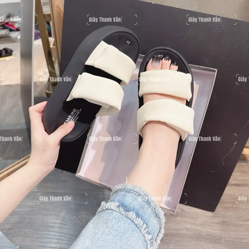 Dép bản ngang quai dán tăng chiều cao 5phân mềm êm (D0150)