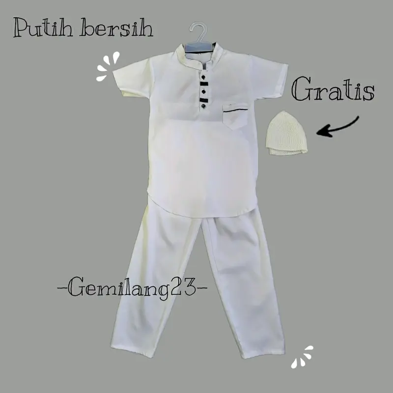 100 RIBU 3 PCS SETELAN ONE SET BAJU MUSLIM TAKWA KOKO GRATIS PECI USIA 1-10 TAHUN Katun 2