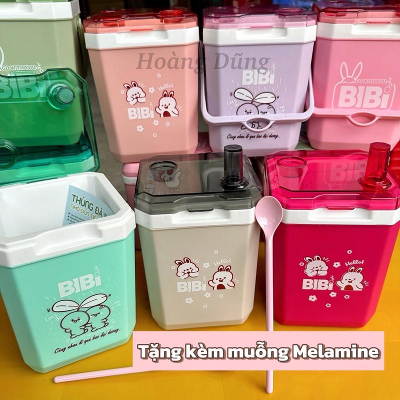 Bình Đá Vuông Giữ Lạnh Mini 1.2 lít Tý Liên nắp trong Đựng Trà Sữa Có Quai Xách Nhỏ Gọn