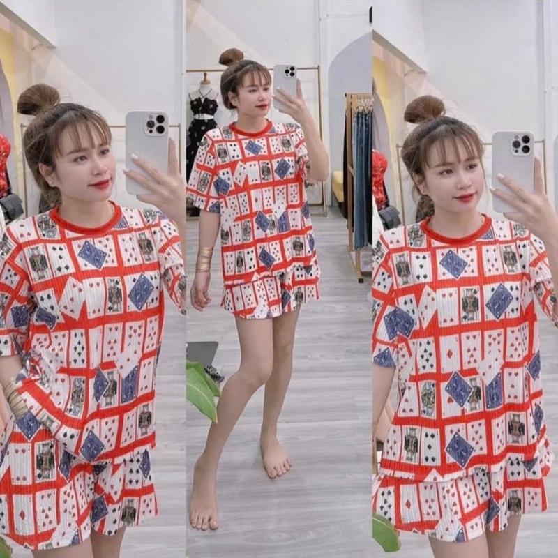 thời trang bigsize 60-105kí áo thun tay ngắn quần đùi chất thun tăm lạnh in 5d cho nữ có thể giặt máy  Top