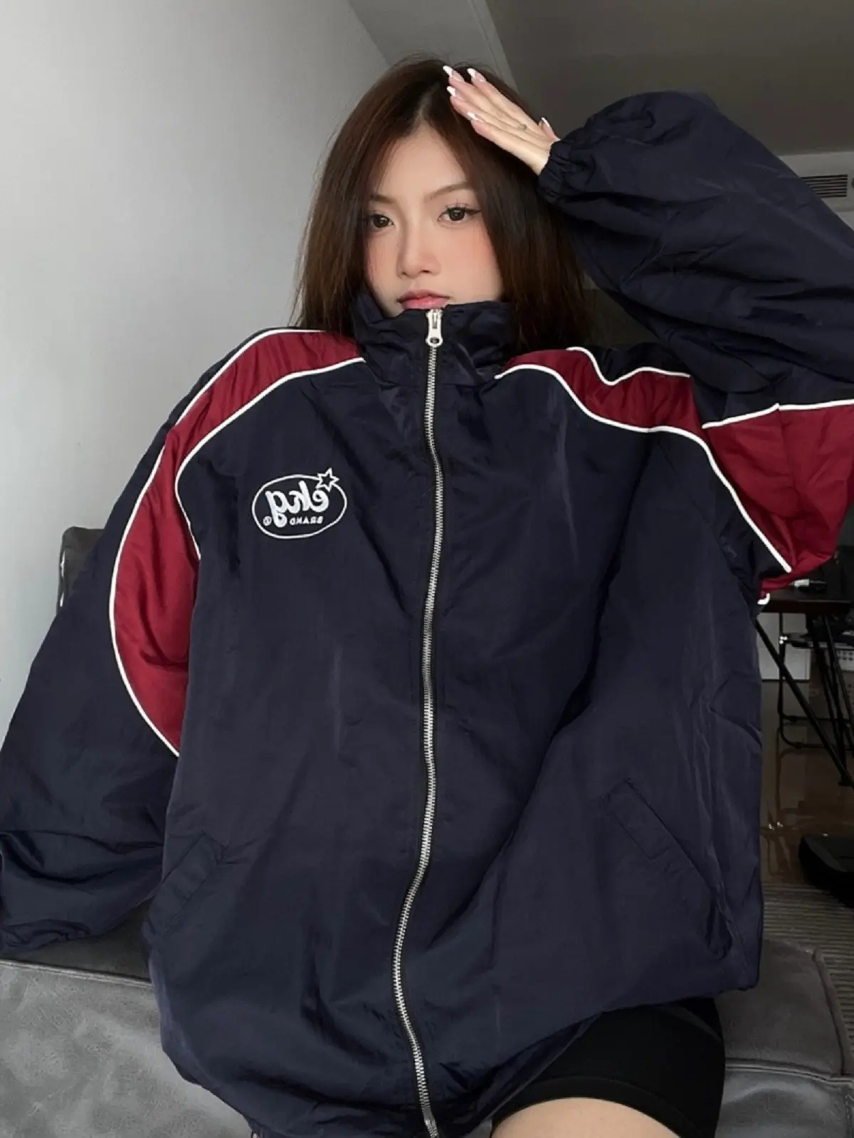 Áo Khoác Dù Nam Nữ Form Unisex Cổ Bẻ Phối Màu Và Sọc Mẫu Mới - NGỌC NGUYỄN CLOTHER Top Jacket