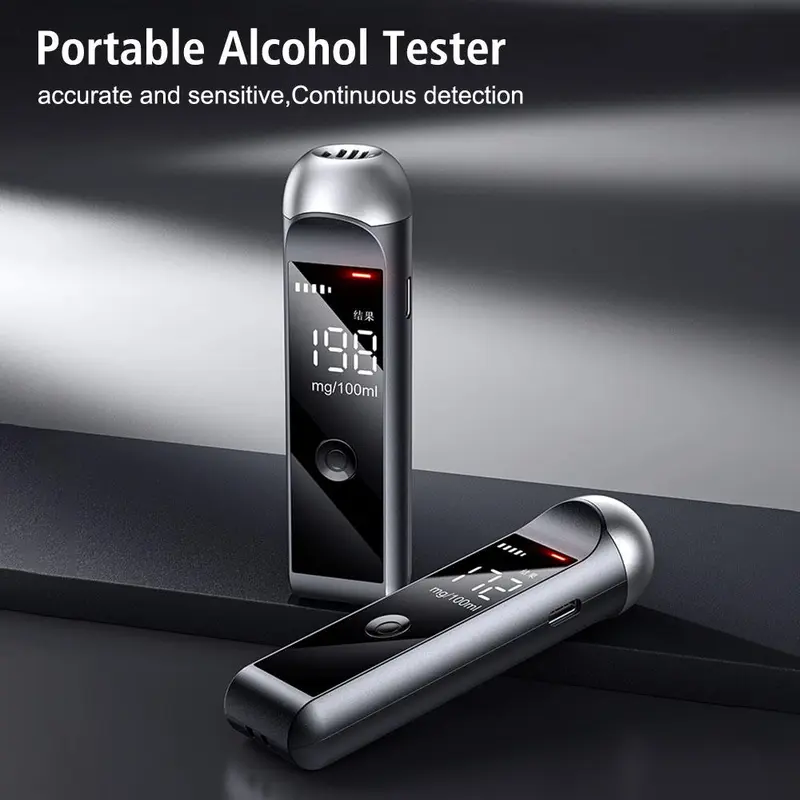 Portable Alcohol Detector, Breathalyzer with Digital LCD Display, Police Alcotester, Professional Alcohol Tester, Breathalyzer for Police, Home, Office 6