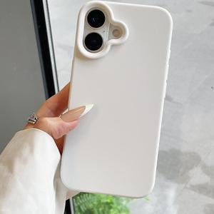 Funda protectora para teléfono de TPU duradero, a prueba de golpes y de moda, color sólido simple y mate, ideal para iPhone 16 Pro Max/15/14 Plus/13/12/11 rosa blanca, carcasa suave y mate de TPU de moda