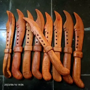 BELATI kayu jati motif lubang/belati mainan peraga beladiri Silat