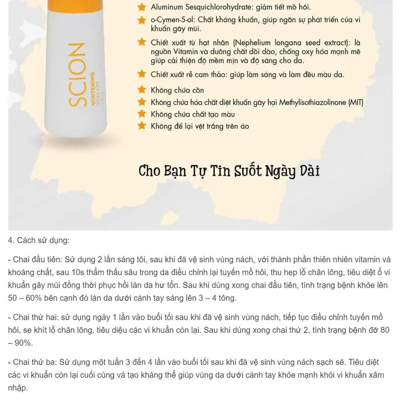 Lăn khử mùi Scion Nuskin 75ml dứt điểm hôi nách hiệu quả mẫu mới - HASOCHI 8
