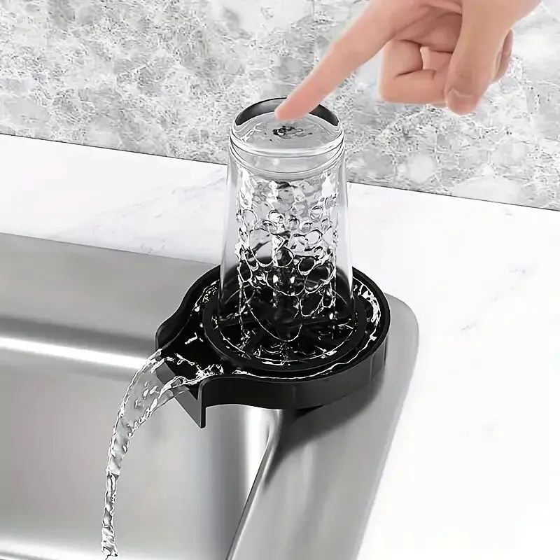 1pc Automatic Stainless Steel Cup Washer High Pressure Glass Cleaner For Kitchen Sink Beer Milk Tea Cups