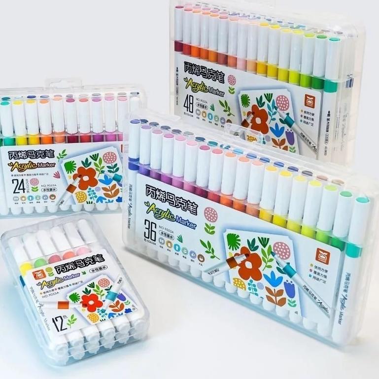  Bút màu ACRYLIC Marker Bản Tăng Mực  CHỐNG THẤM  Không Bị Nhoè Có Thể Vẽ Lên Đồ Vật 
