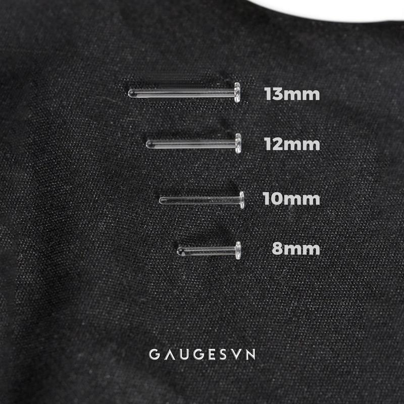 INI Khuyên tai thủy tinh trong suốt giấu lỗ xỏ - INI_ktt00001 - New/Mới