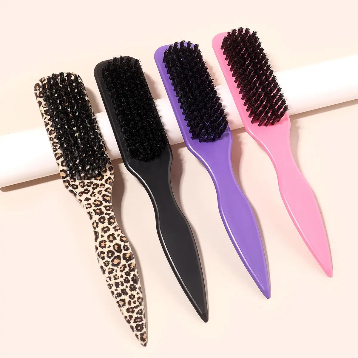 Hair Styling Brush, 1 Count Vintage Oil Head Styling Brush, Heatless Hair Styling Tool for Sleek Ponytail Bun & Smoothing Baby Hairs